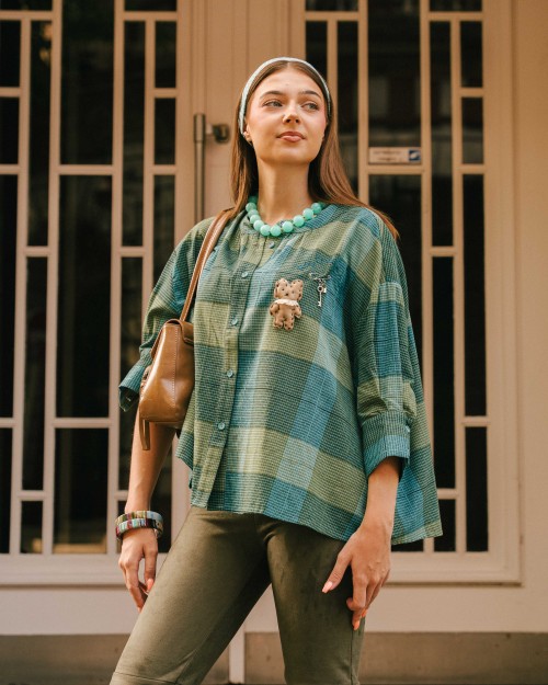 Blouse Simone à carreaux | Peonies Shop