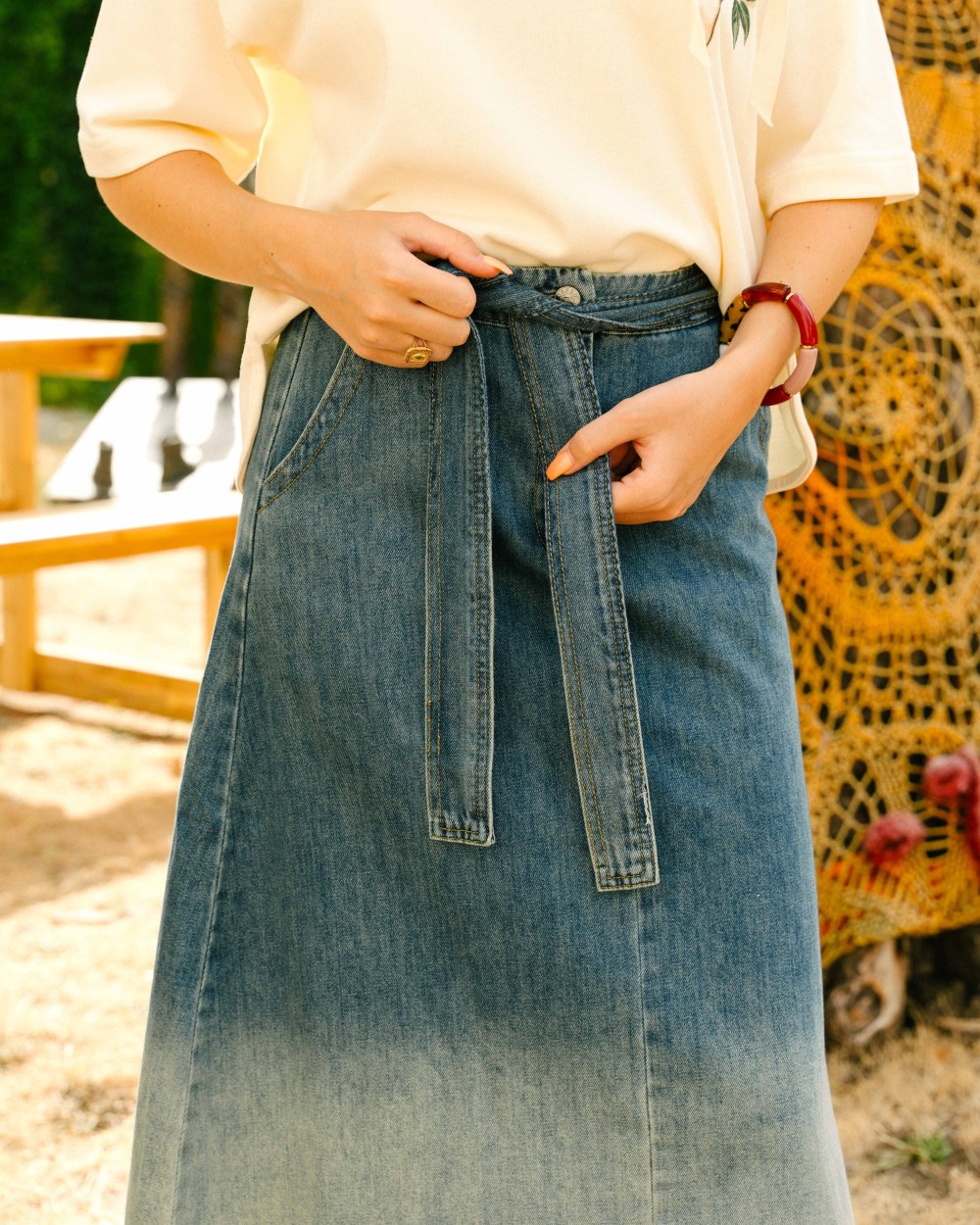 Jupe en jean femme Celia | Peonies Shop