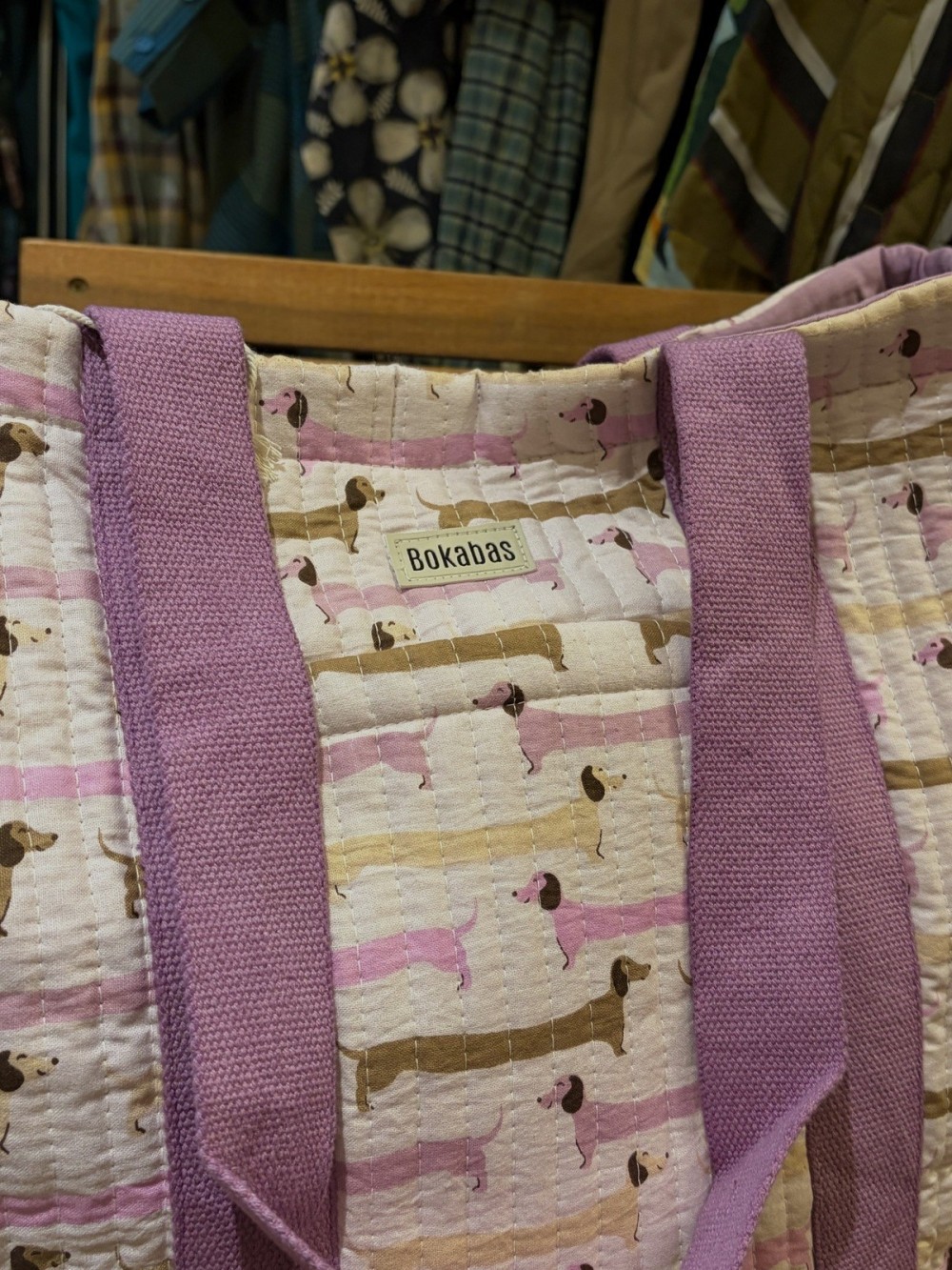 Sac cabas matelassé réversible Léopard ou Teckel | Peonies Shop