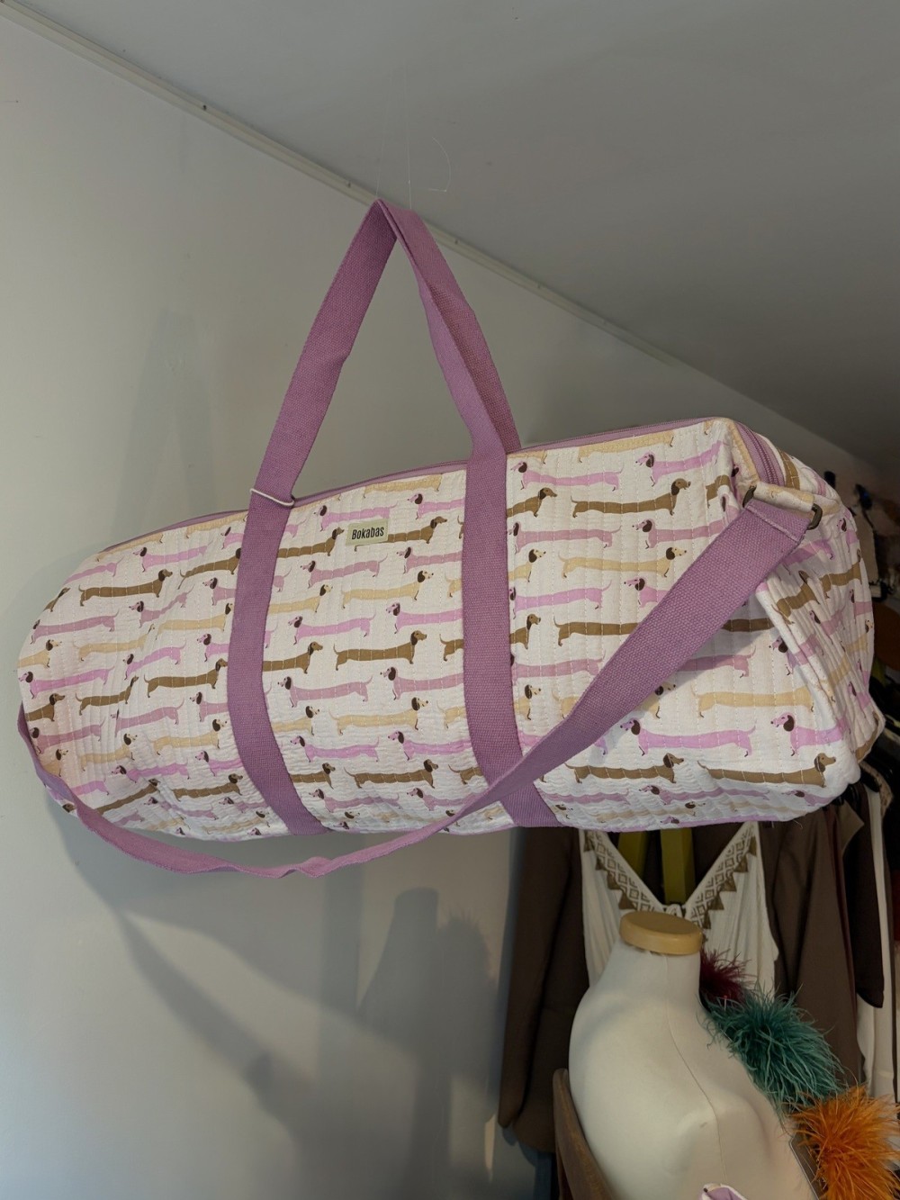 Sac tapis de yoga matelassé Teckel ou Léopard | Peonies Shop