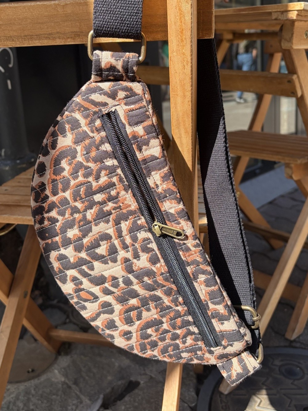 Sac banane matelassé à motifs | Peonies Shop