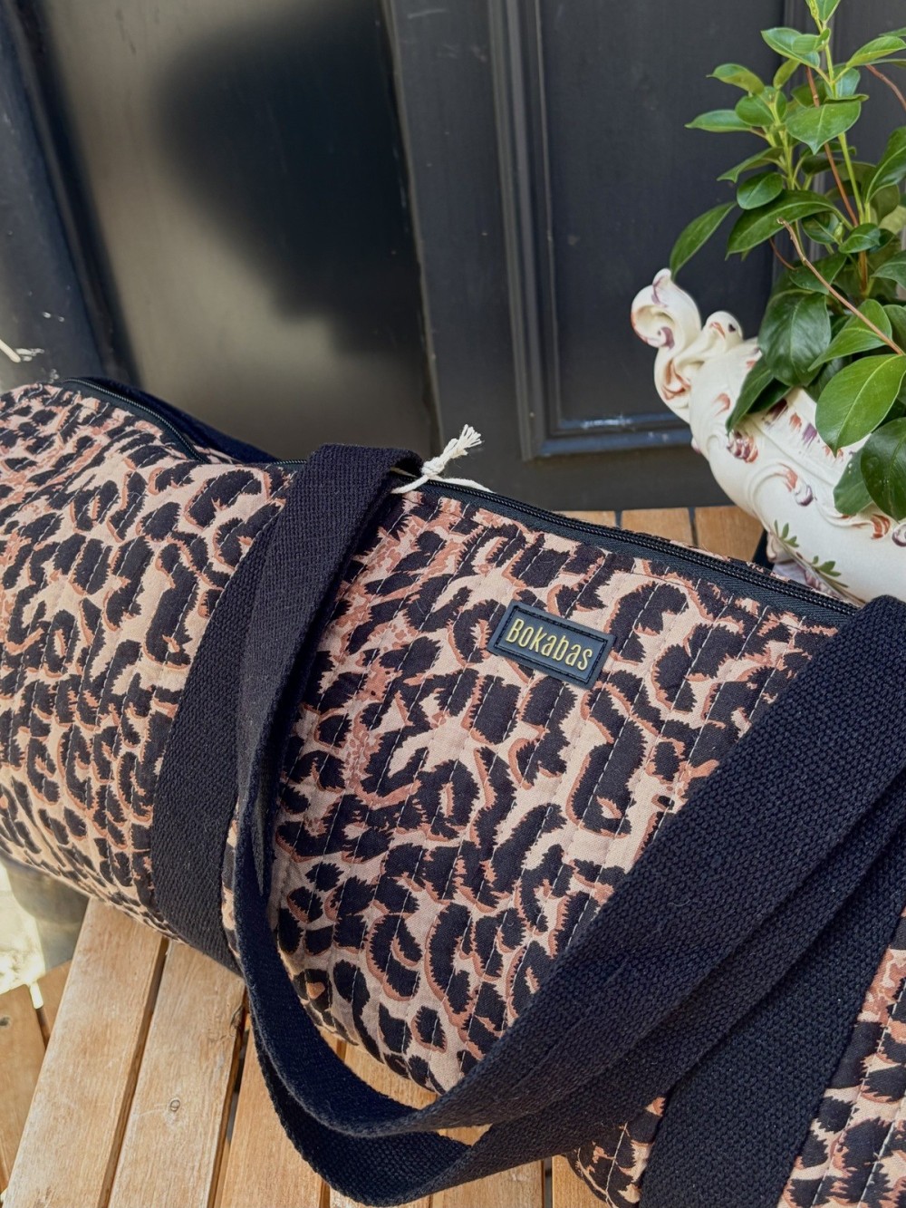 Sac tapis de yoga matelassé Teckel ou Léopard | Peonies Shop