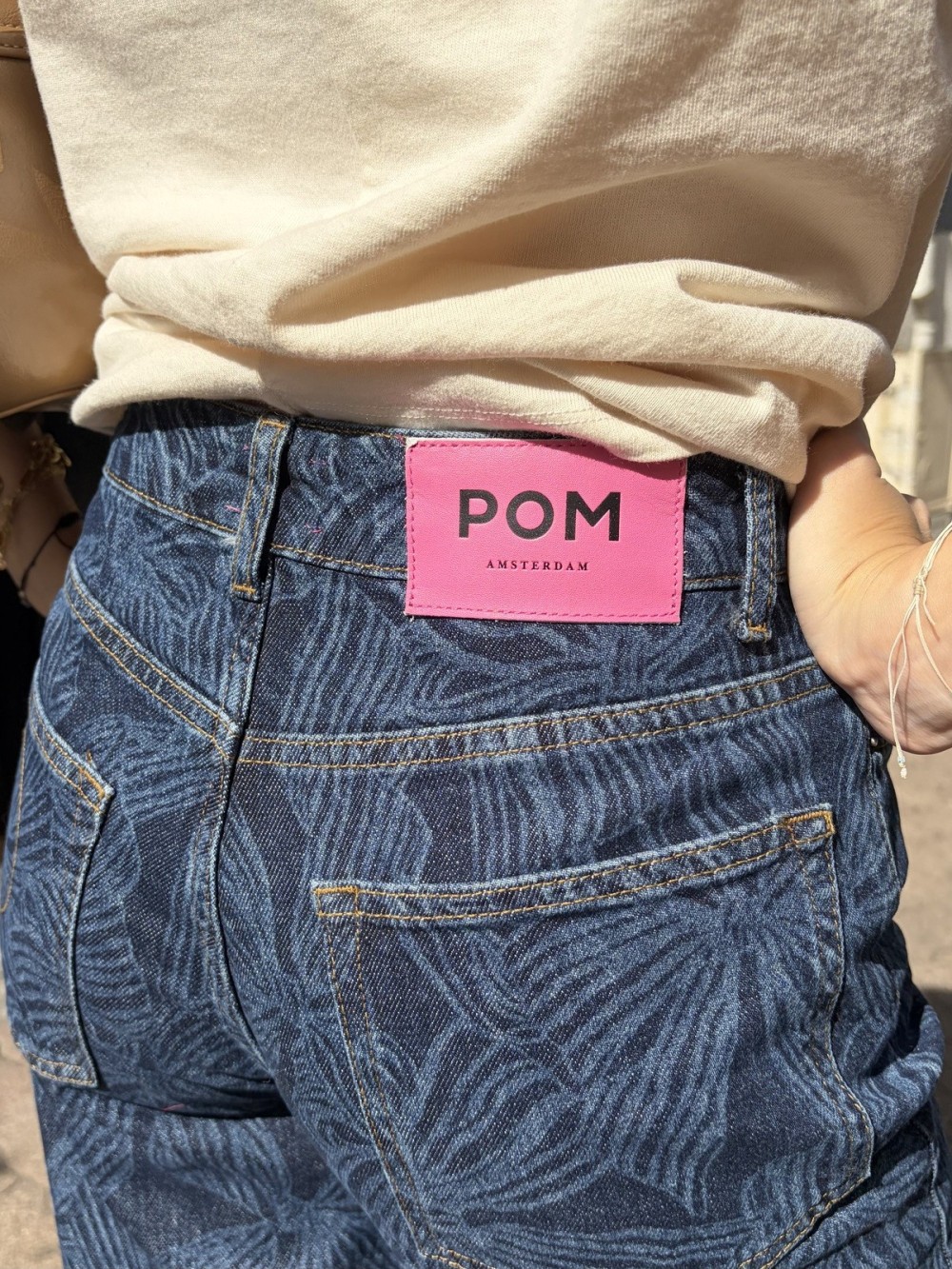 Jean Julia droit imprimé nœuds | Peonies Shop
